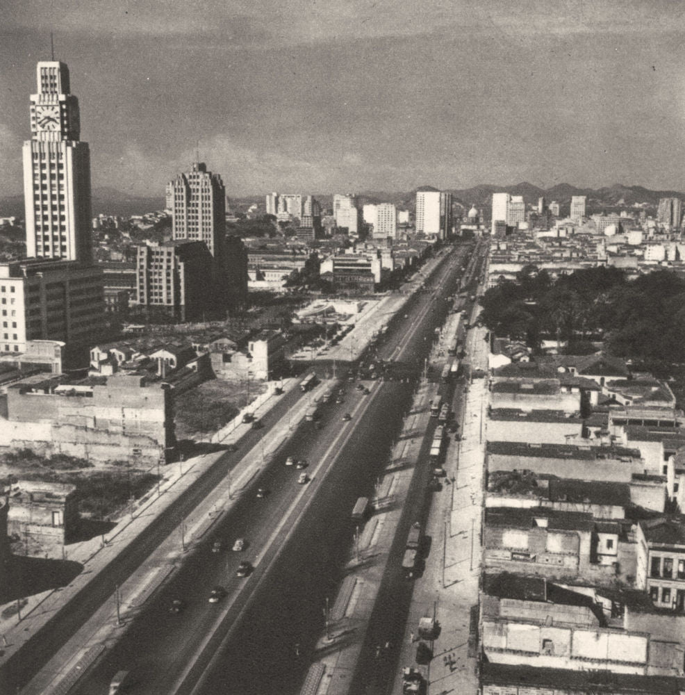 BRAZIL. Rio de Janeiro. Avenue du Président- Vargas 1951 old vintage print